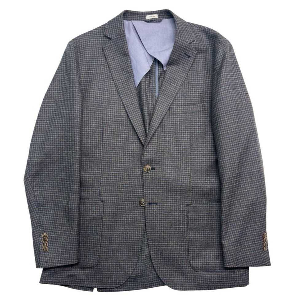 Peter Millar 44R Large Soft Check Wool Silk Linen Blazer‎ Jacket Sport Suit Coat